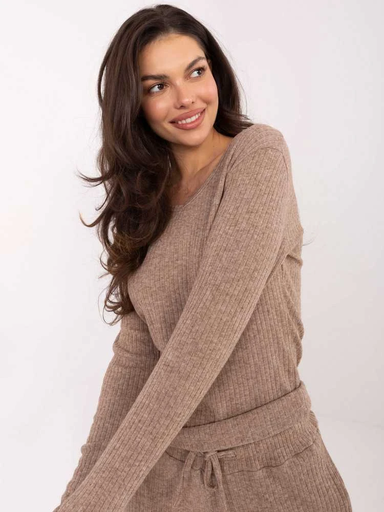 Factory Price Sweter-SM-SW-A1568.79-ciemny bezowy