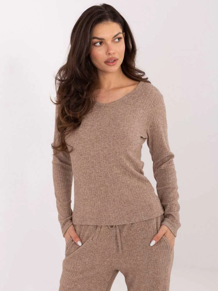 Factory Price Sweter-SM-SW-A1568.79-ciemny bezowy