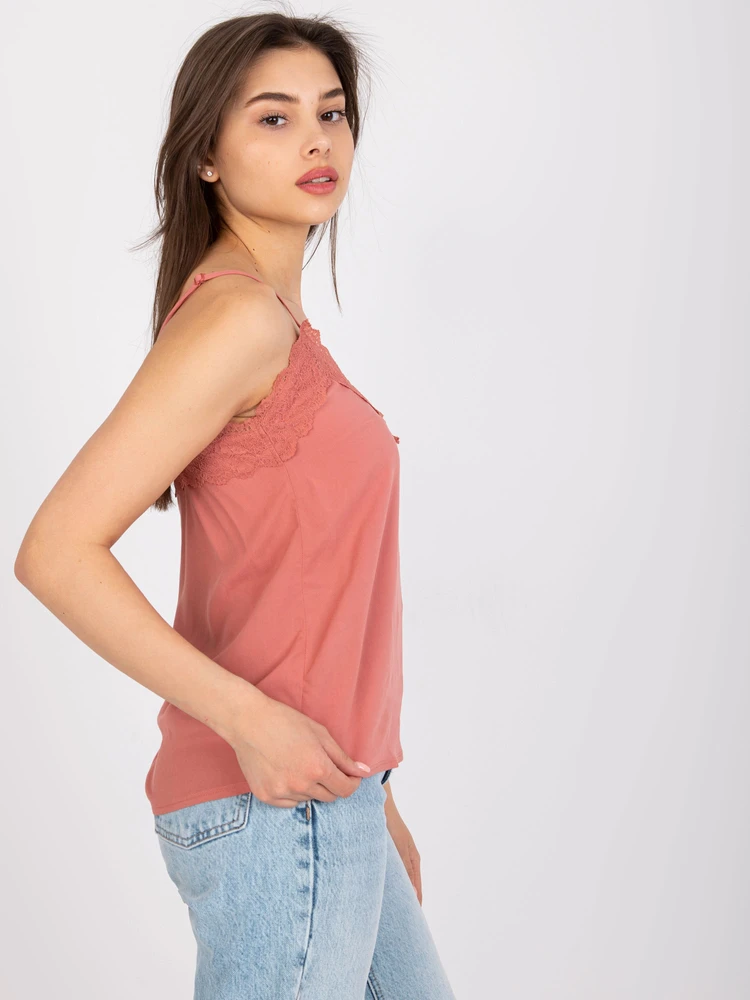 Fresh Made Top-D73761M11059A3-ciemny rožinė