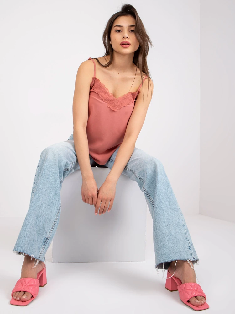 Fresh Made Top-D73761M11059A3-ciemny rožinė