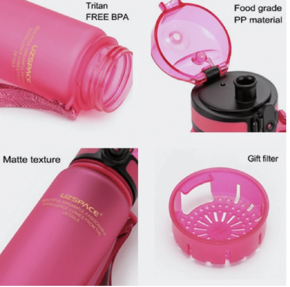 Gertuvė UZSPACE TRITAN 500 ml, plastikas be BPA - 3026-Juodas