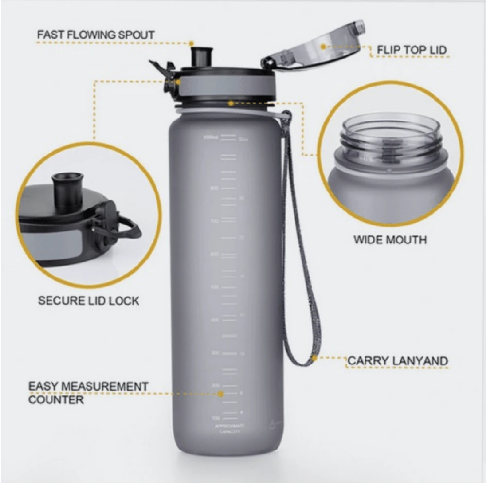 Gertuvė UZSPACE TRITAN 500 ml, plastikas be BPA - 3026-Juodas