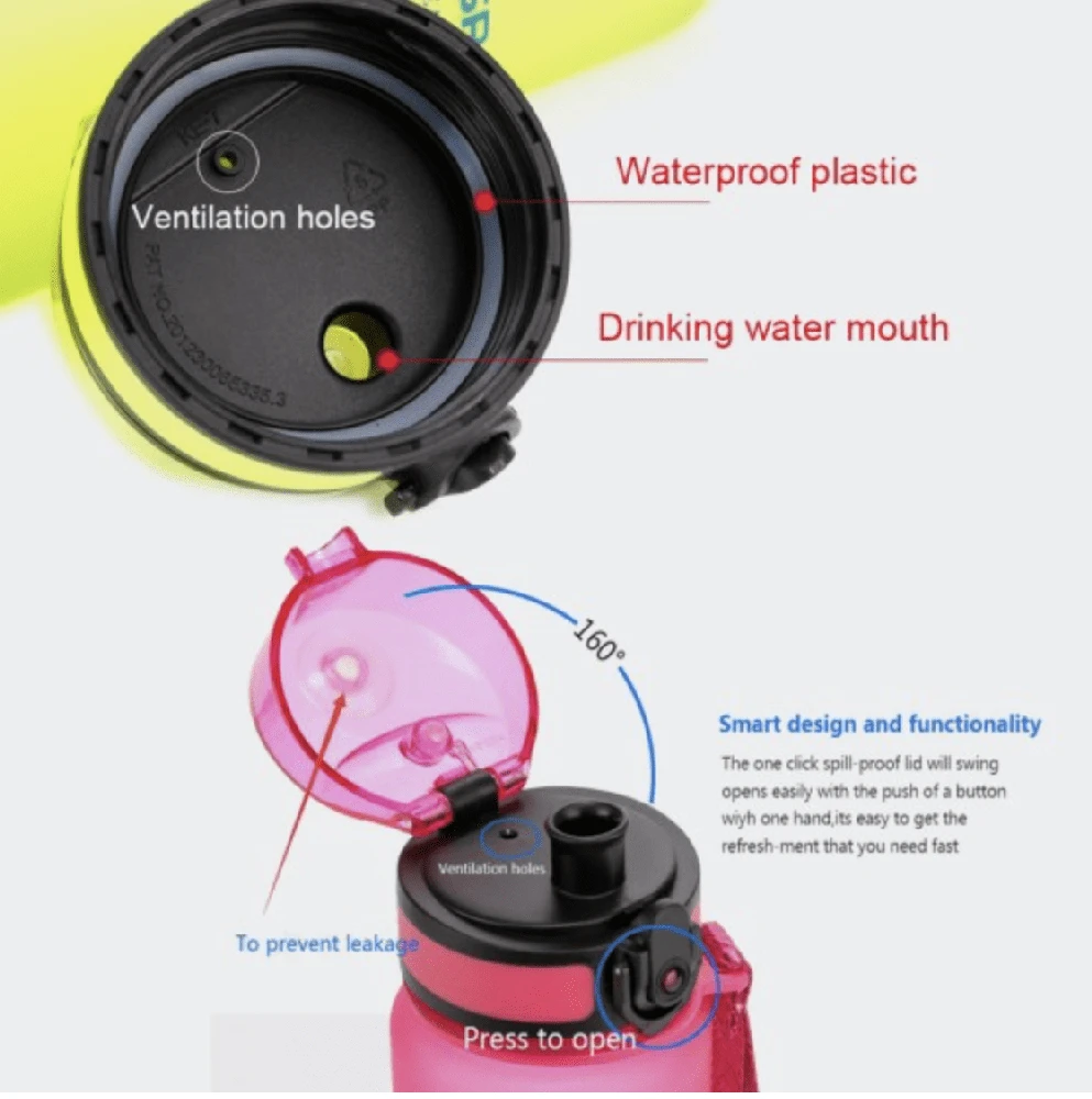 Gertuvė UZSPACE TRITAN 500 ml, plastikas be BPA - 3026-Juodas