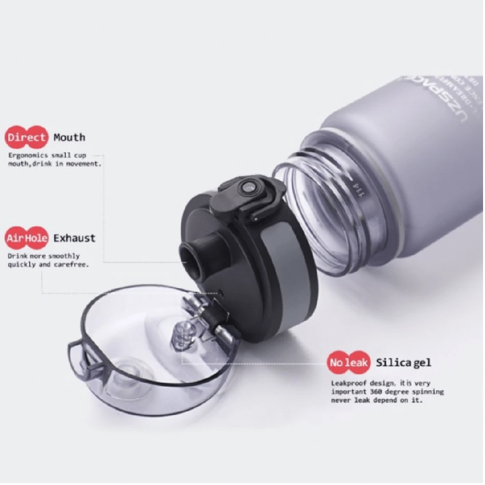 Gertuvė UZSPACE TRITAN 500 ml, plastikas be BPA - 3026-Juodas