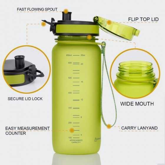 Gertuvė UZSPACE TRITAN 650 ml, plastikas be BPA - 3037-Rožinis
