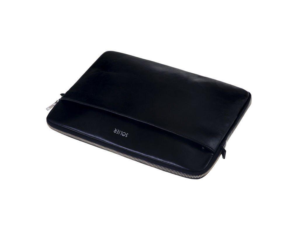Solier Accessories NATŪRALIOS ODOS DĖKLAS KOMPIUTERIUI 13' SOLIER SA24A - Juodas