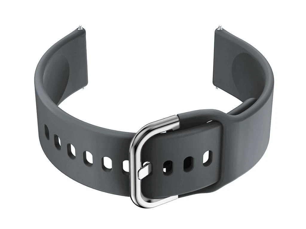 Pacific Dirželis gumowy do smartwatch 18mm - ciemny pilka/sidabrinė