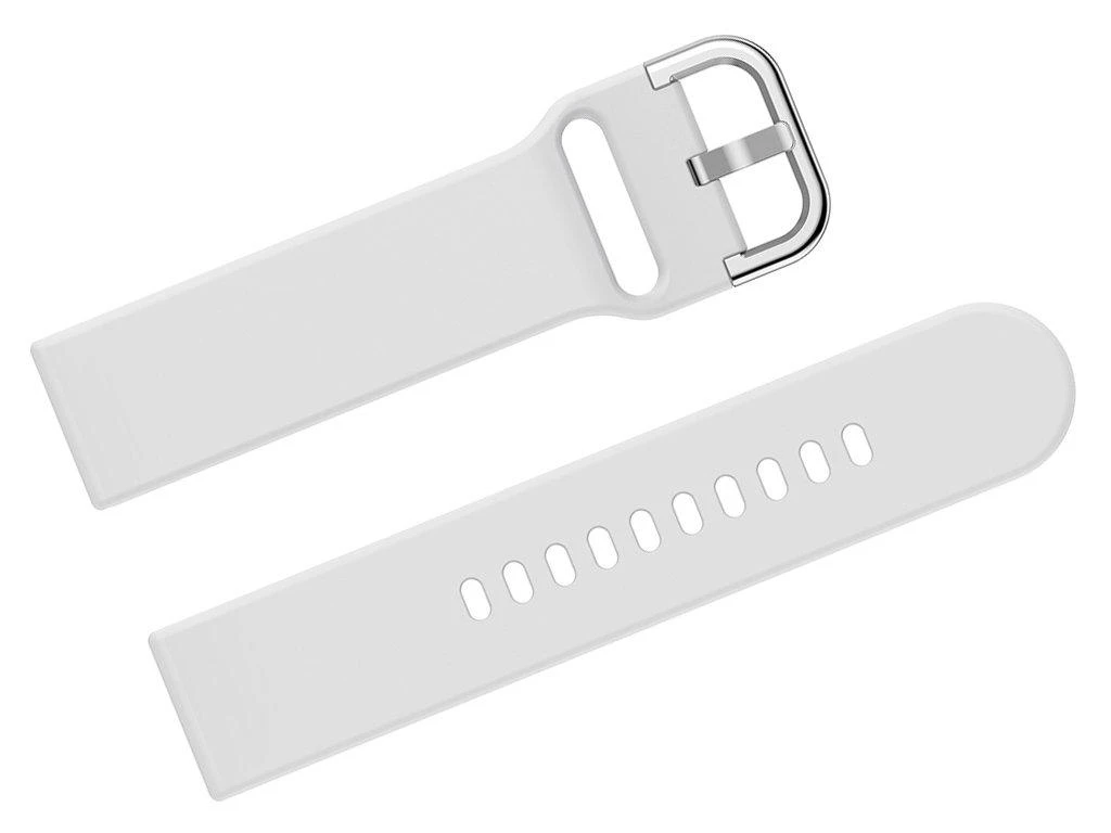 Pacific Dirželis gumowy do smartwatch 18mm - balta/sidabrinė