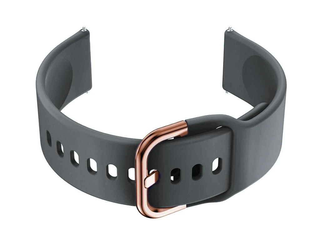 Pacific Dirželis gumowy do smartwatch 18mm - ciemny pilka/r.auksinis