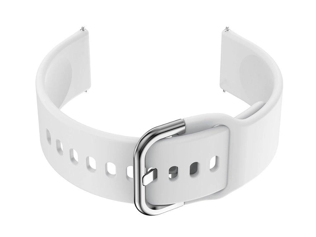 Pacific Dirželis gumowy do smartwatch 18mm - balta/sidabrinė