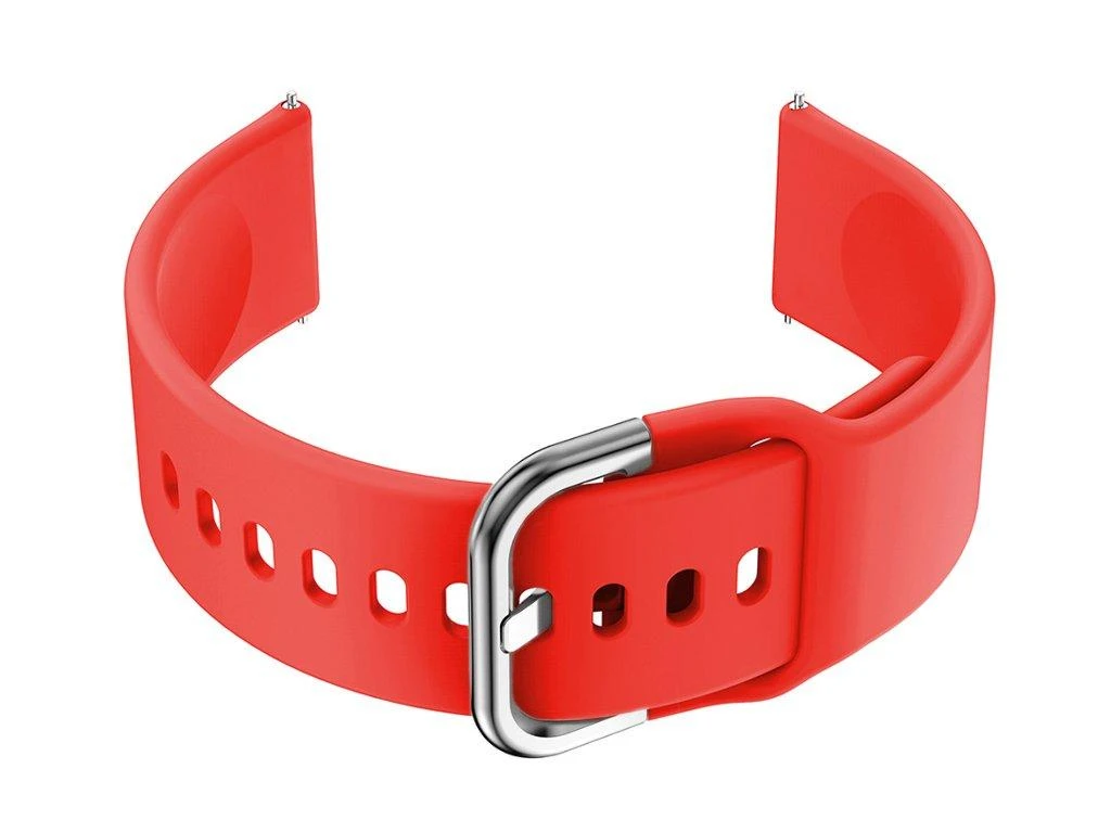 Pacific Dirželis gumowy do smartwatch 20mm - raudona/sidabrinė