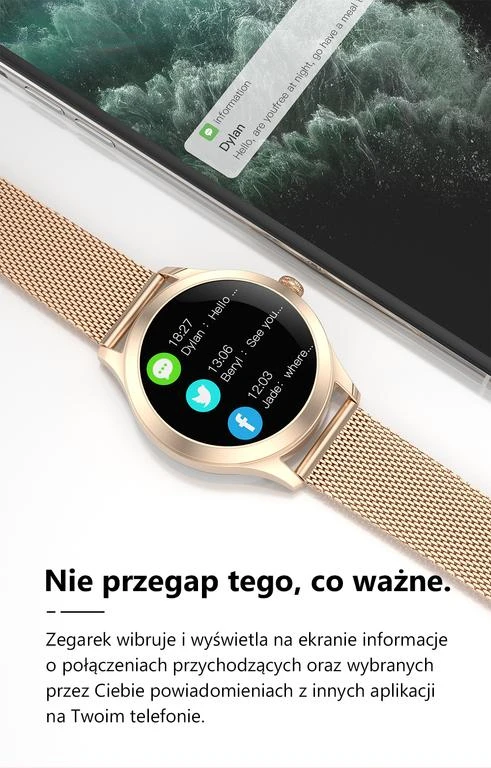 Išmanusis laikrodis Gino Rossi SW014-2, Rožinio aukso spalvos