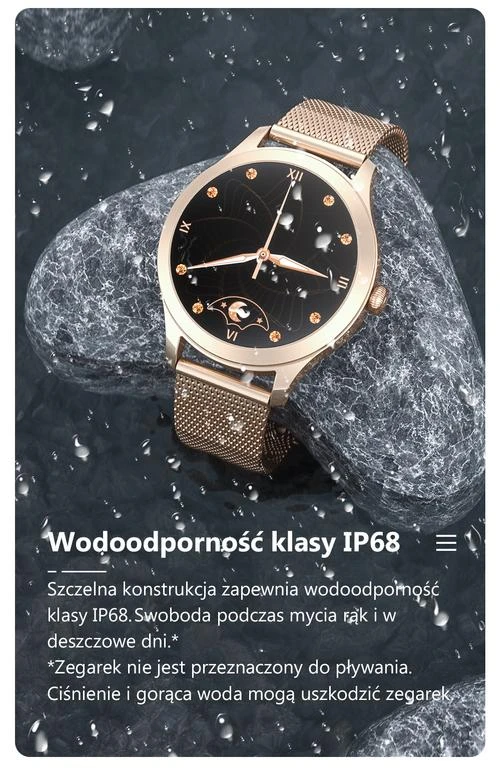 Išmanusis laikrodis Gino Rossi SW014-2, Rožinio aukso spalvos