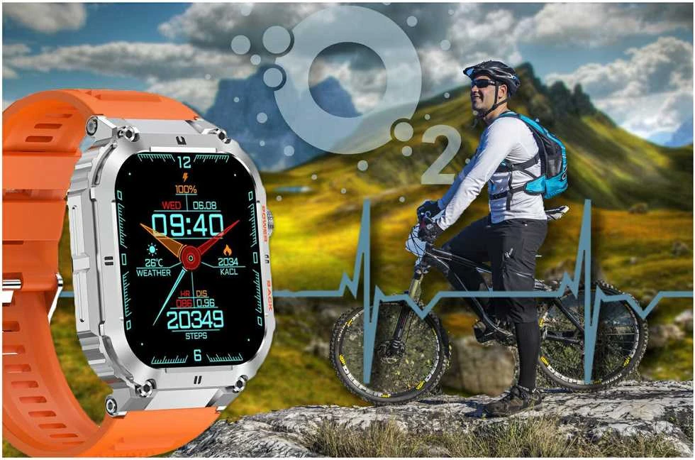 Išmanusis laikrodis Gravity GT6-4, Sidabro spalvos korpusas su juodos spalvos dirželiu