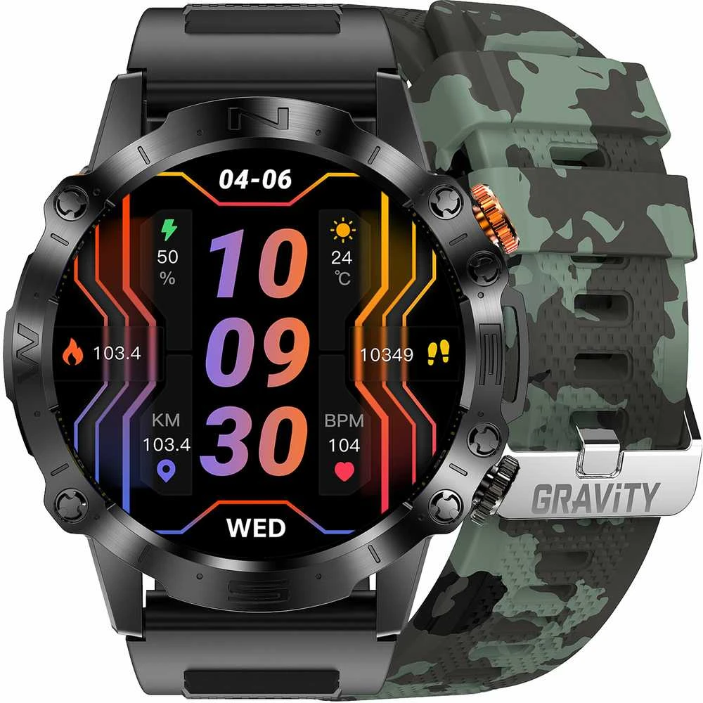 GRAVITY GT20-6 MEN'S Išmanusis laikrodis - AMOLED, ADDITIONAL BELT (sg024f)