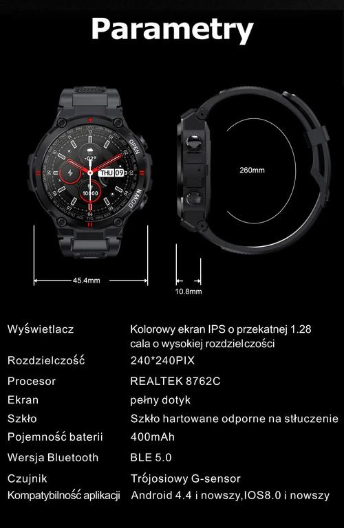 Išmanusis laikrodis Gravity GT7-2, Juodos spalvos