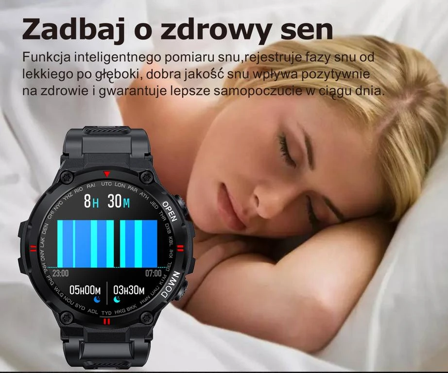Išmanusis laikrodis Gravity GT7-5, Juodos spalvos korpusas su raudonos spalvos dirželiu