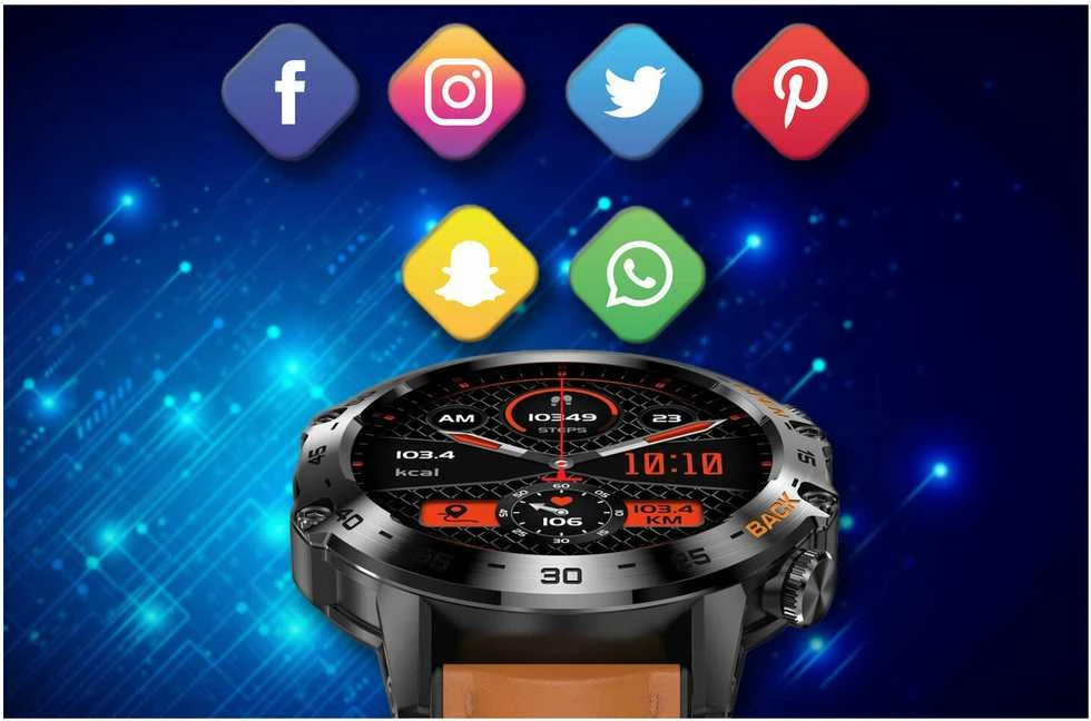 Išmanusis laikrodis Gravity GT9-7, Juodos spalvos korpusas su rudos spalvos dirželiu