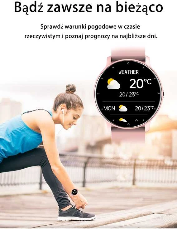 Išmanusis laikrodis Gravity GT1-2, Rožinės spalvos korpusas su juodos spalvos dirželiu