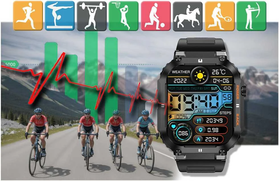 Išmanusis laikrodis Gravity GT6-1, Juodos spalvos