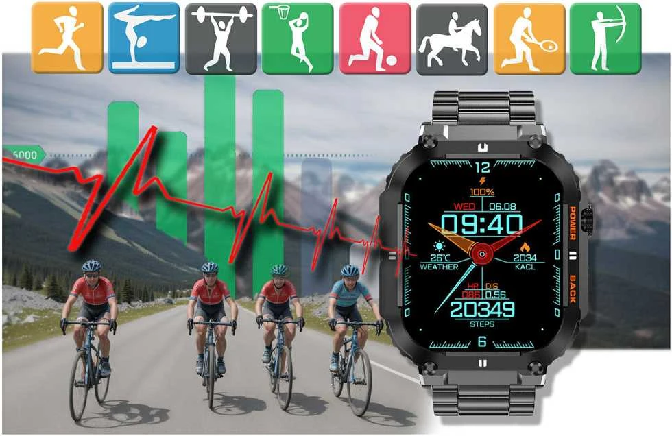 Išmanusis laikrodis Gravity GT6-2, Juodos spalvos