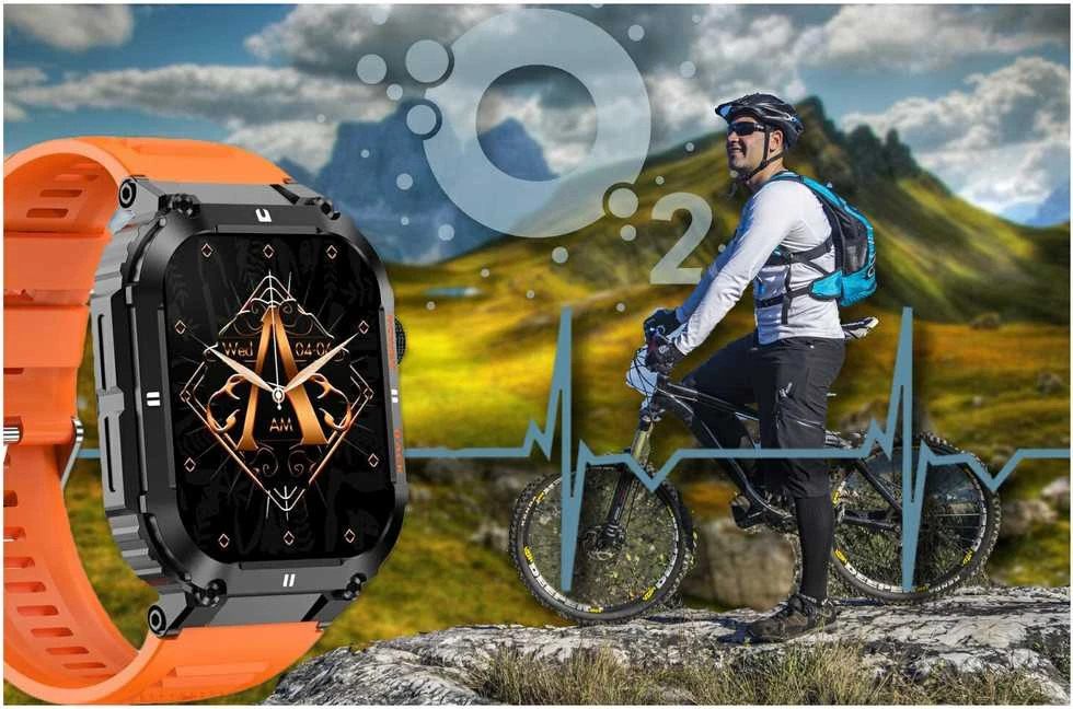 Išmanusis laikrodis Gravity GT6-3, Juodos spalvos korpusas su oranžinės spalvos dirželiu