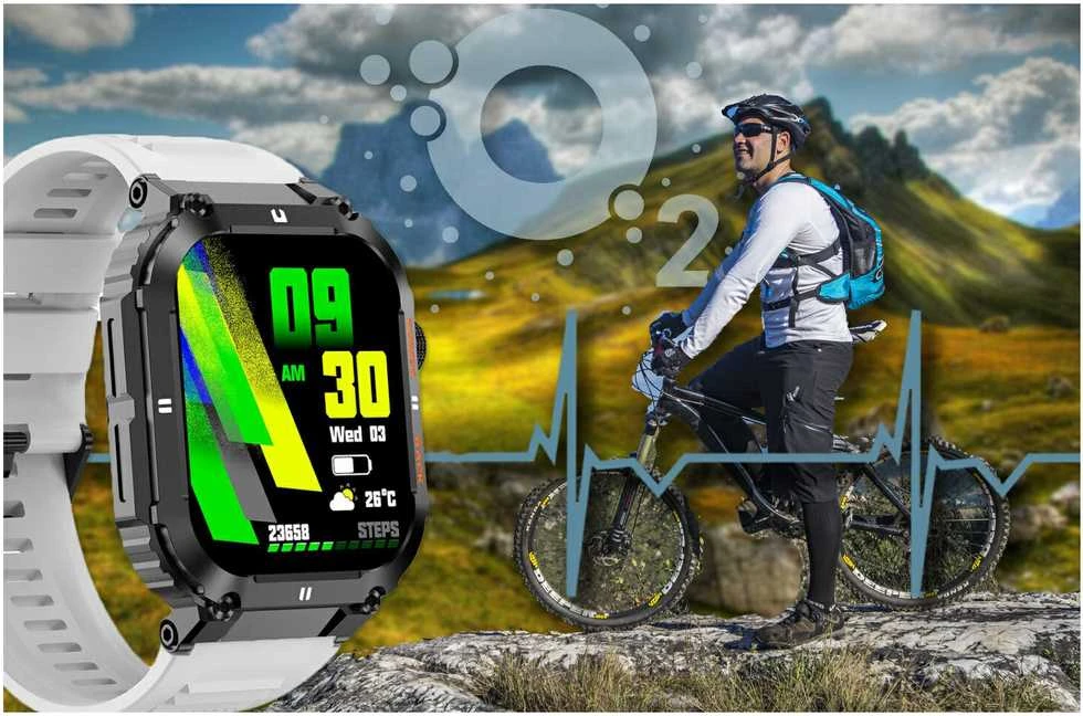 Išmanusis laikrodis Gravity GT6-8, Juodos spalvos korpusas su baltos spalvos dirželiu