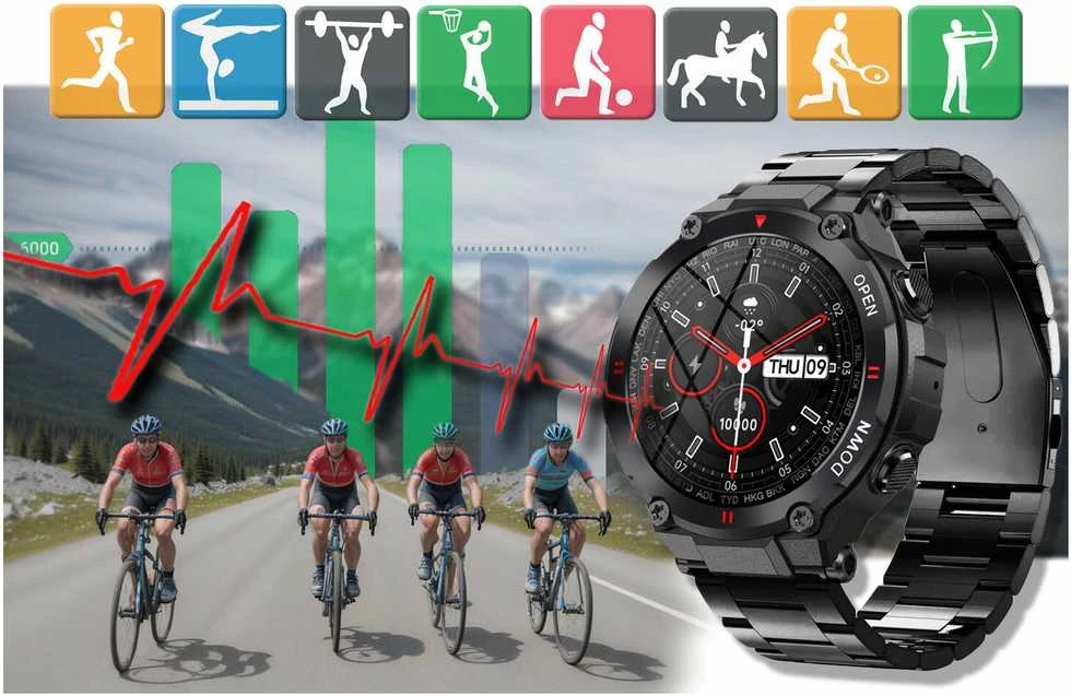 Išmanusis laikrodis Gravity GT7-2, Juodos spalvos