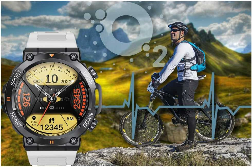 Išmanusis laikrodis Gravity GT7-6 Pro, Juodos spalvos korpusas su baltos spalvos dirželiu