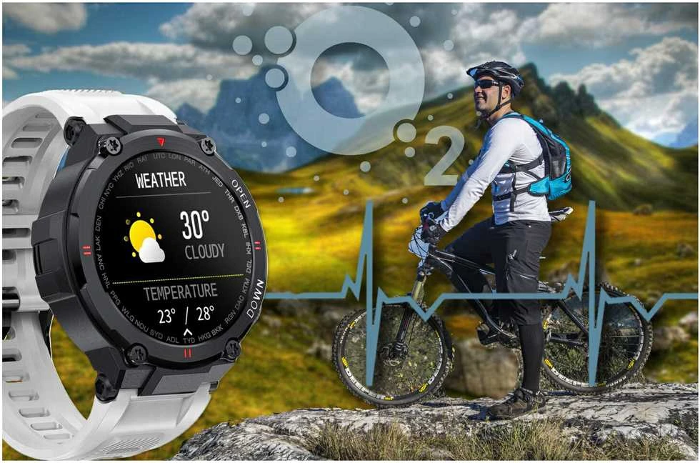 Išmanusis laikrodis Gravity GT7-6, Juodos spalvos korpusas su pilkos spalvos dirželiu
