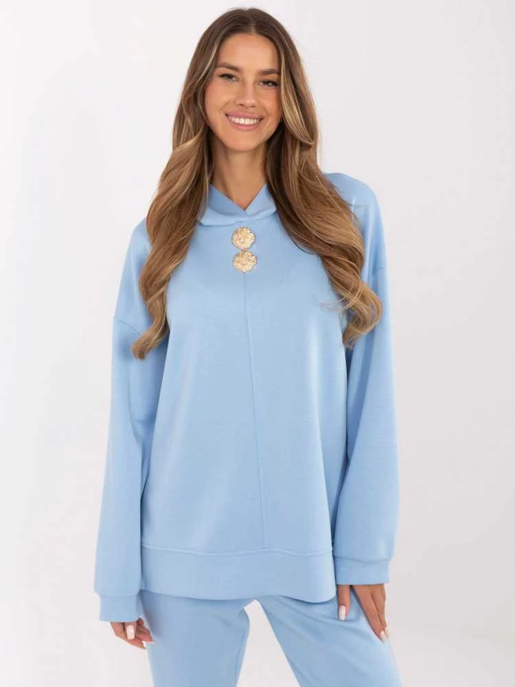 Italy Moda Megztinis-DHJ-BL-20510.68-šviesiai mėlynas