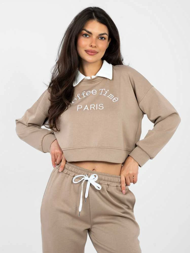 Italy Moda Džemperis moterims -IT-BL-22212.82-ciemny bezowy