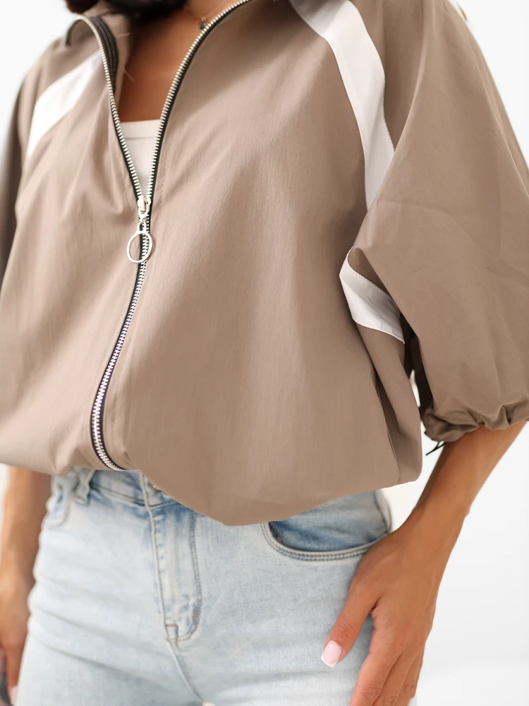 Italy Moda Bluza-MI-BL-K71751.94-ciemny bezowy
