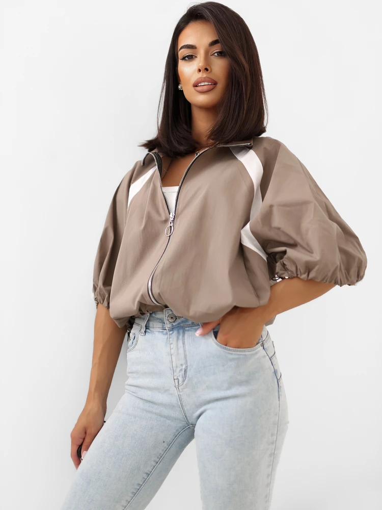 Italy Moda Bluza-MI-BL-K71751.94-ciemny bezowy