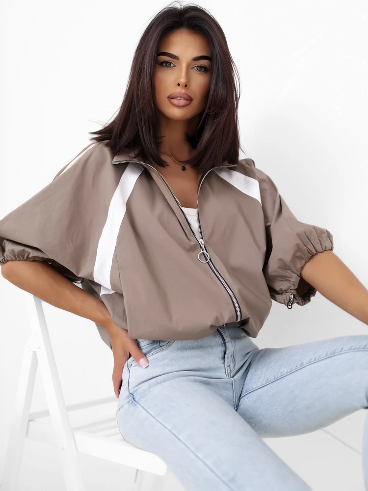 Italy Moda Bluza-MI-BL-K71751.94-ciemny bezowy