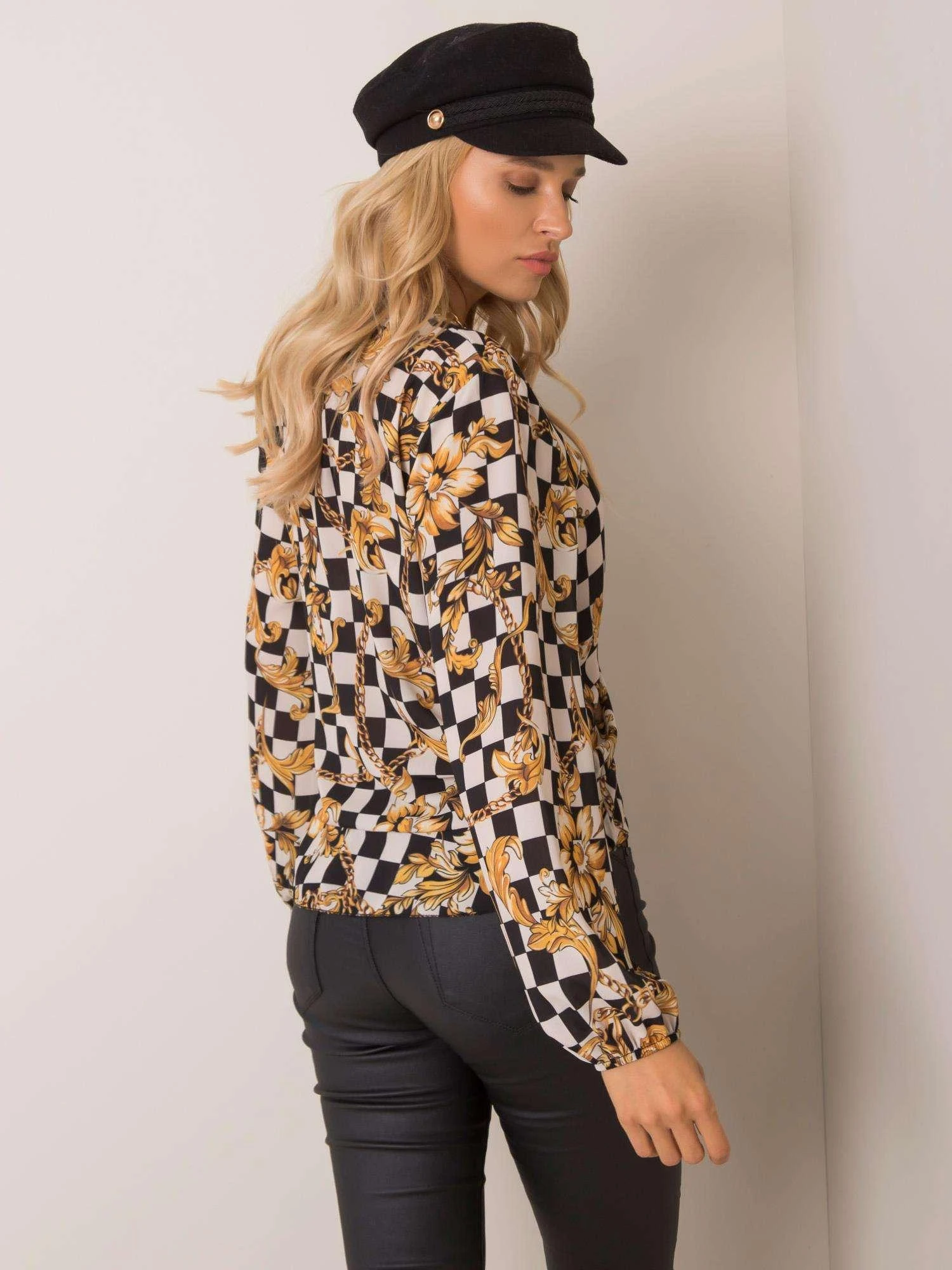 Italy Moda Palaidinė-DHJ-BZ-12283.94P-juoda ir balta
