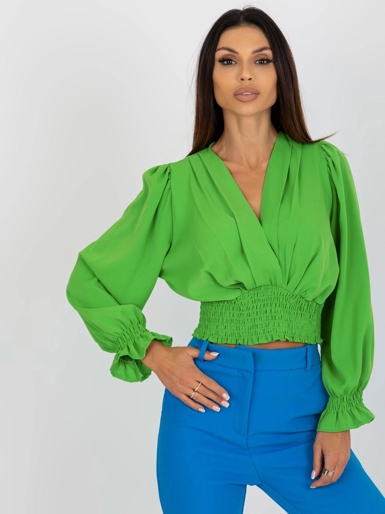 Italy Moda Palaidinė-DHJ-BZ-13866.92P-šviesiai žalia