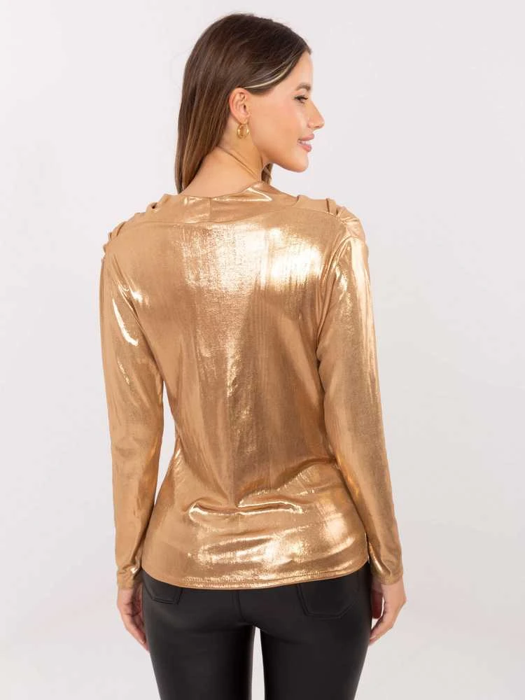 Italy Moda Bluzka-DHJ-BZ-15268.30-camelowy