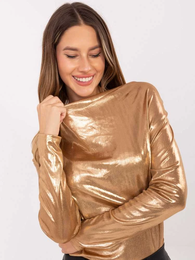 Italy Moda Bluzka-DHJ-BZ-15268.30-camelowy