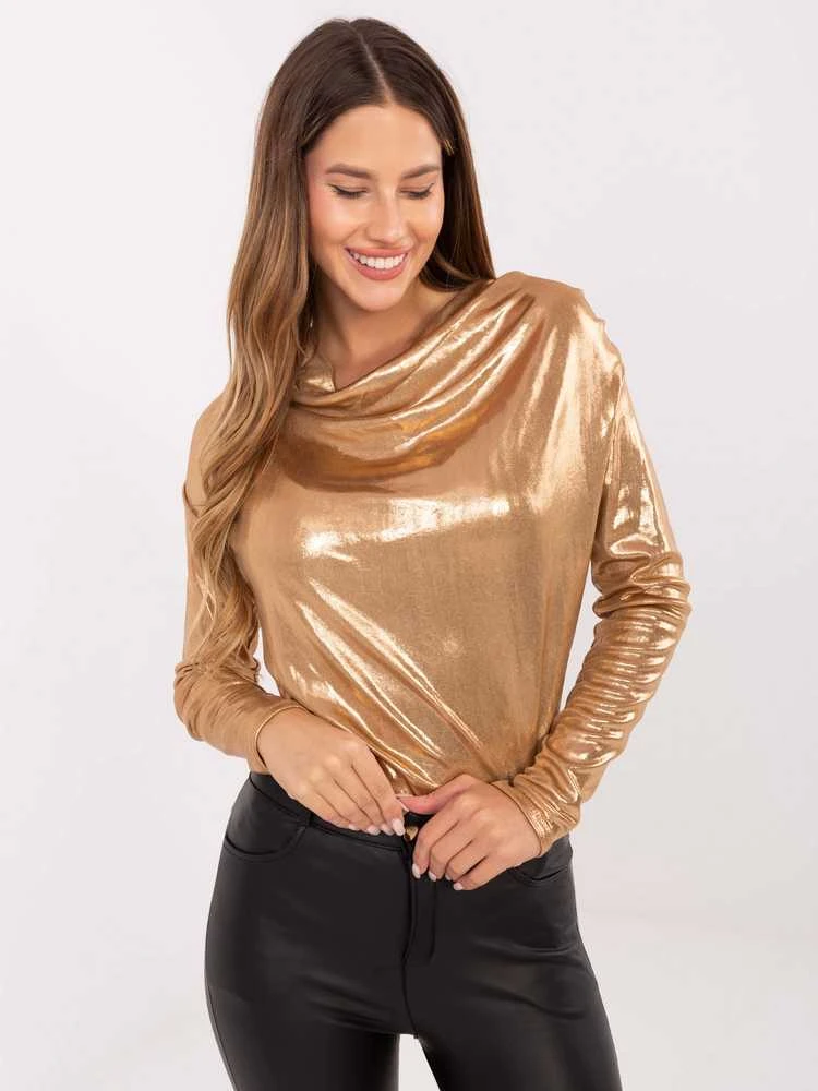 Italy Moda Bluzka-DHJ-BZ-15268.30-camelowy