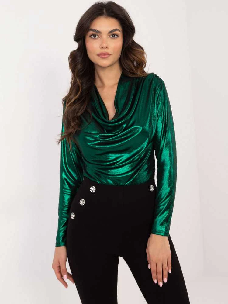 Italy Moda Bluzka-DHJ-BZ-15268.30-ciemny žalia
