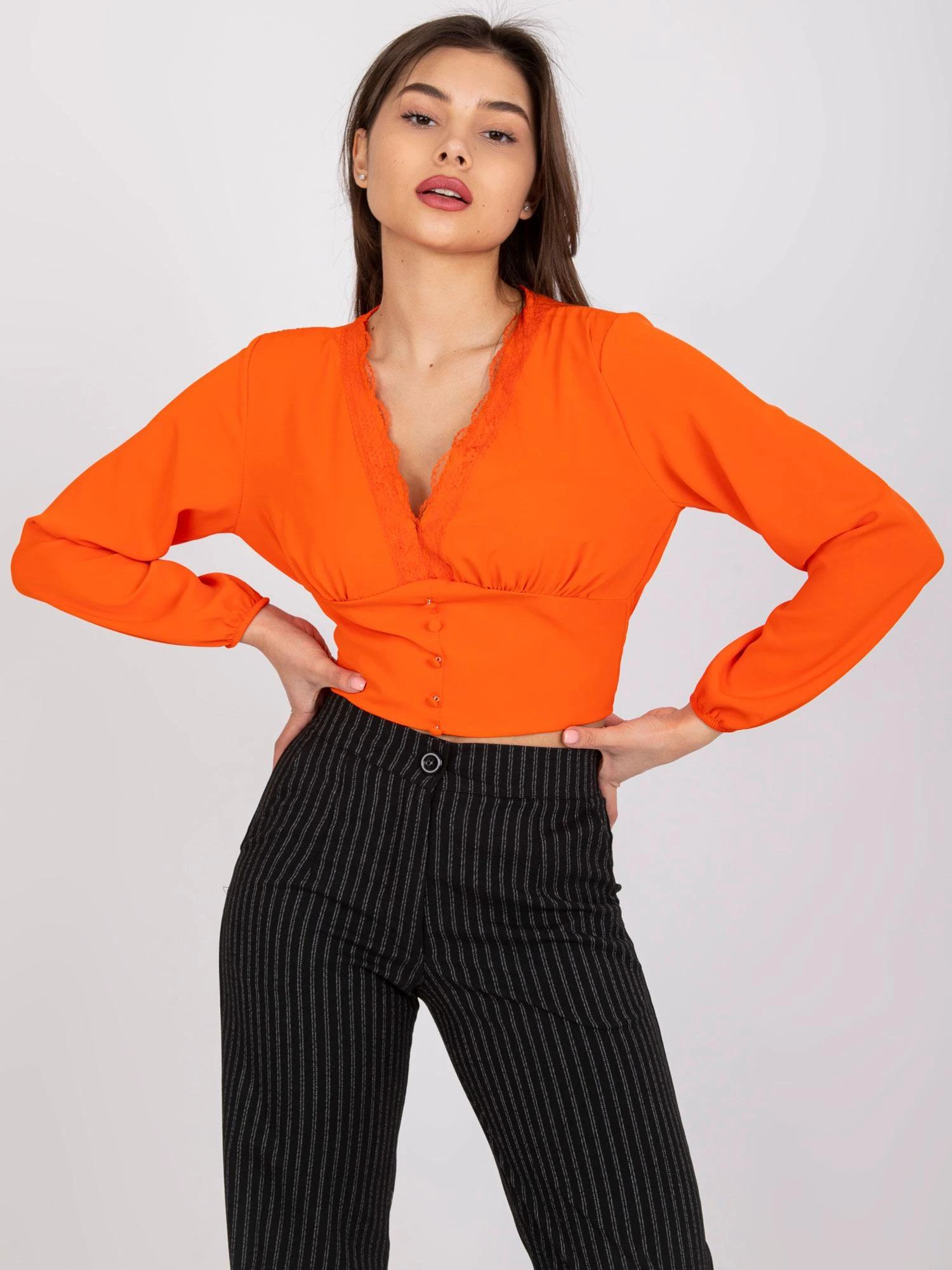Italy Moda Palaidinė-DHJ-BZ-15672.40-oranžinė