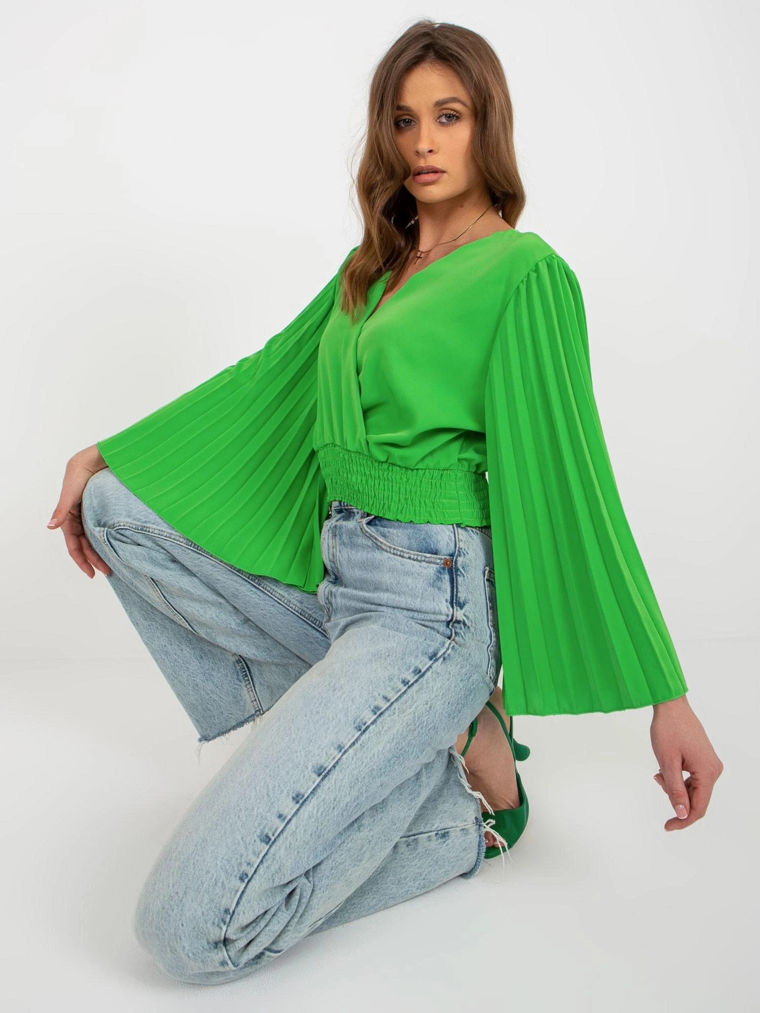Italy Moda Palaidinė-DHJ-BZ-16503.30X-šviesiai žalia