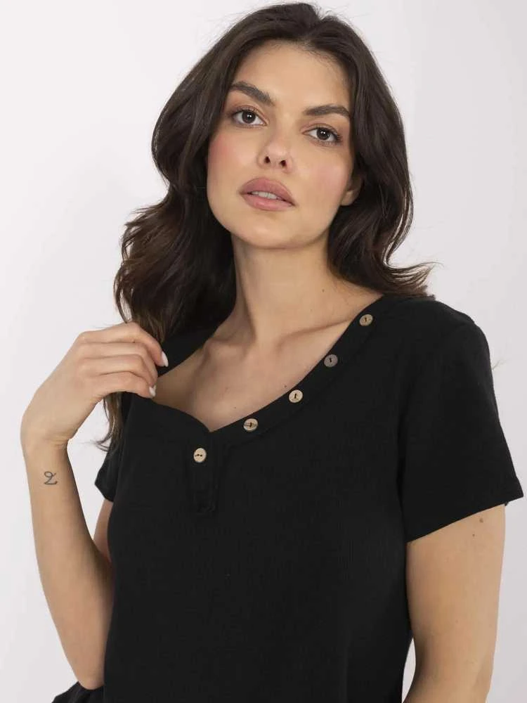 Italy Moda Bluzka-DHJ-BZ-25168.00-juoda