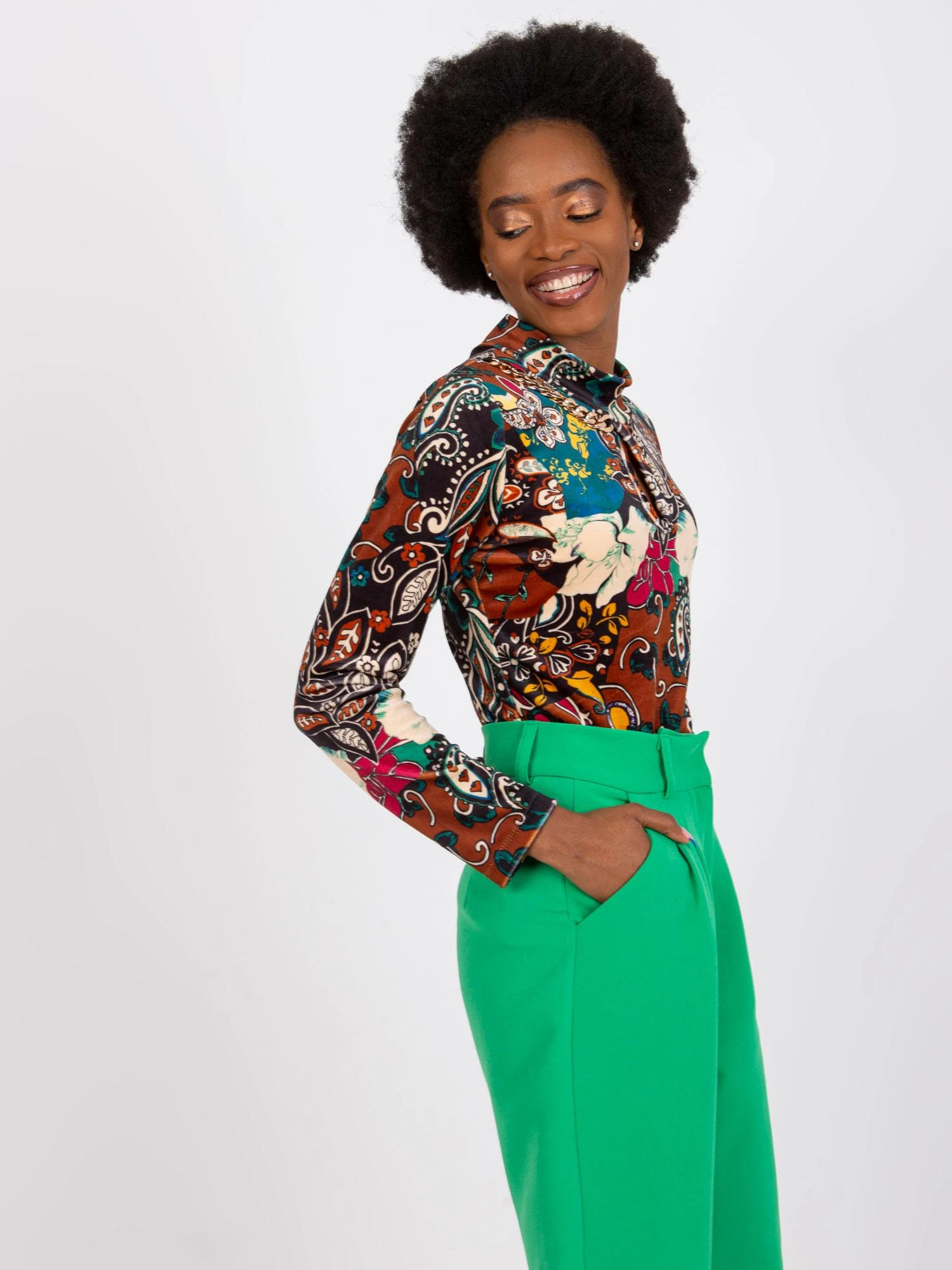 Italy Moda Palaidinė-DHJ-BZ-6291-1.77P-ruda
