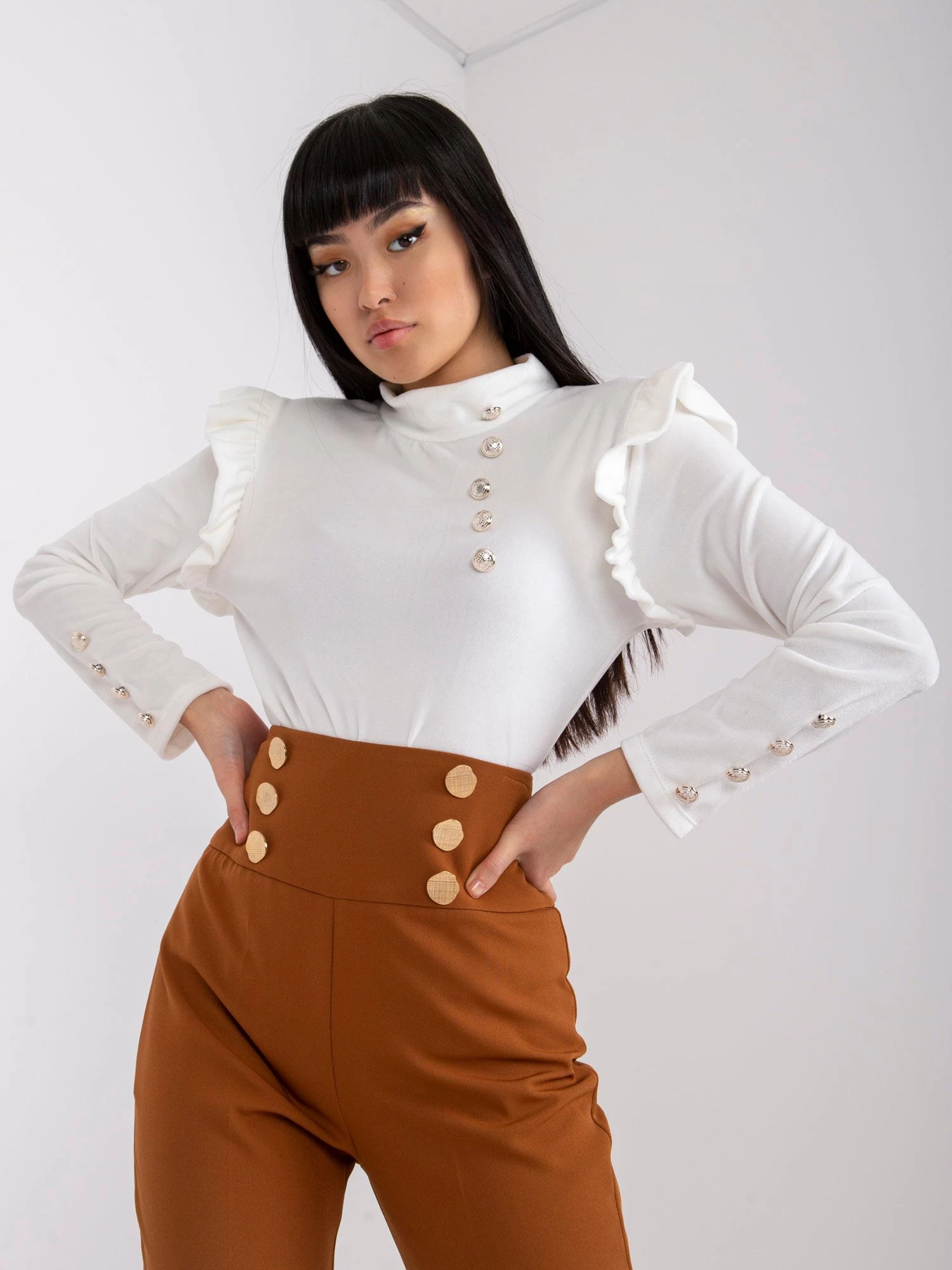 Italy Moda Palaidinė-DHJ-BZ-6533A.44P-balta