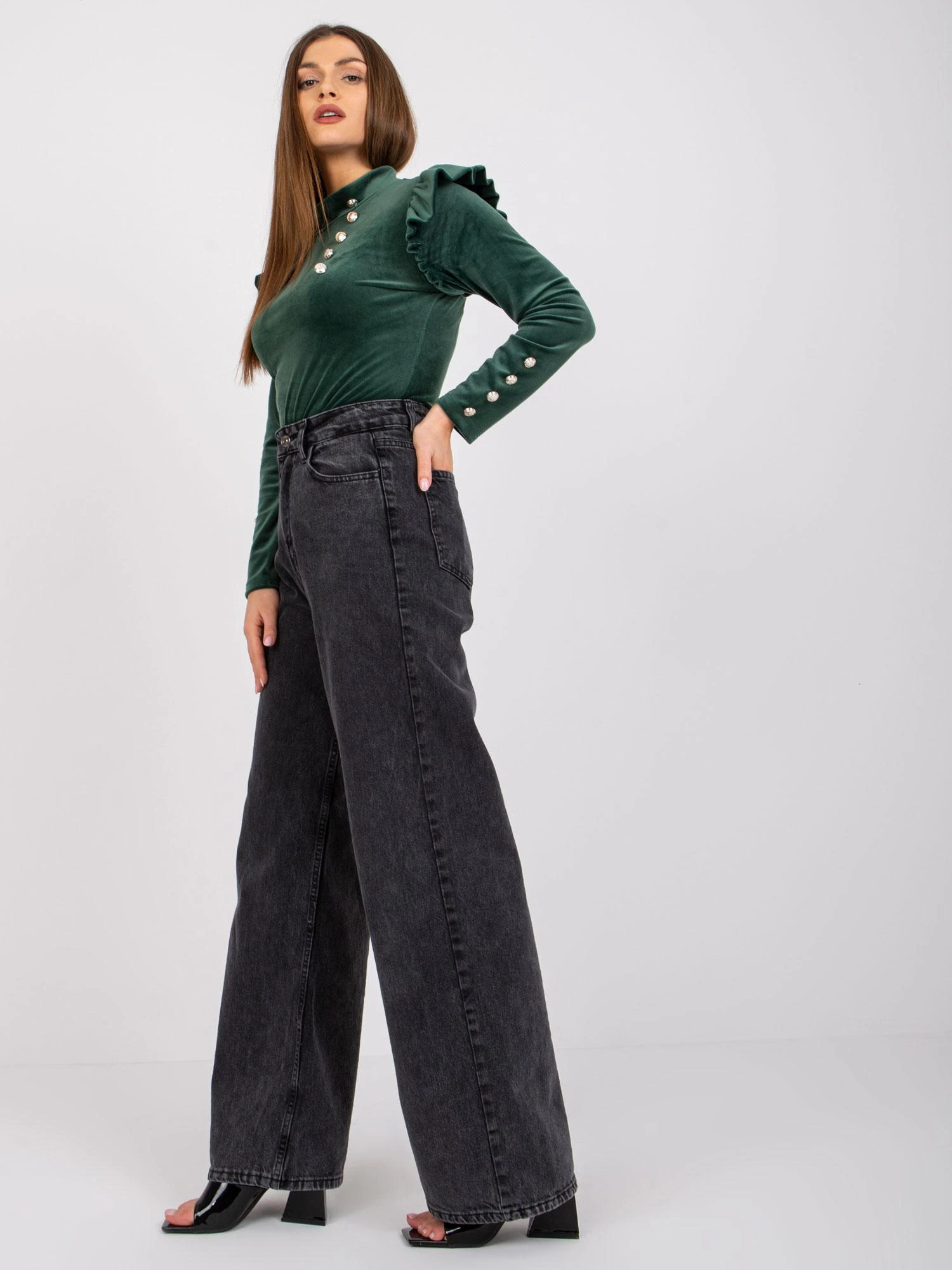 Italy Moda Palaidinė-DHJ-BZ-6533A.44P-tamsiai žalia