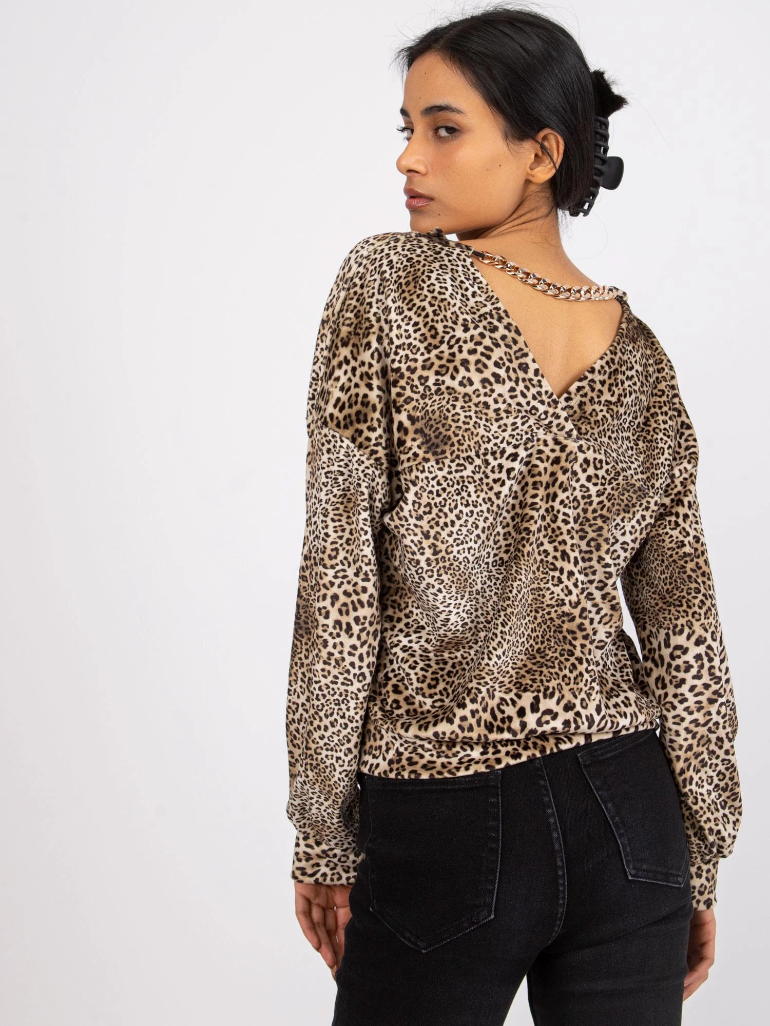 Italy Moda Palaidinė-DHJ-BZ-6550-2.34P-juoda-smėlio spalvos