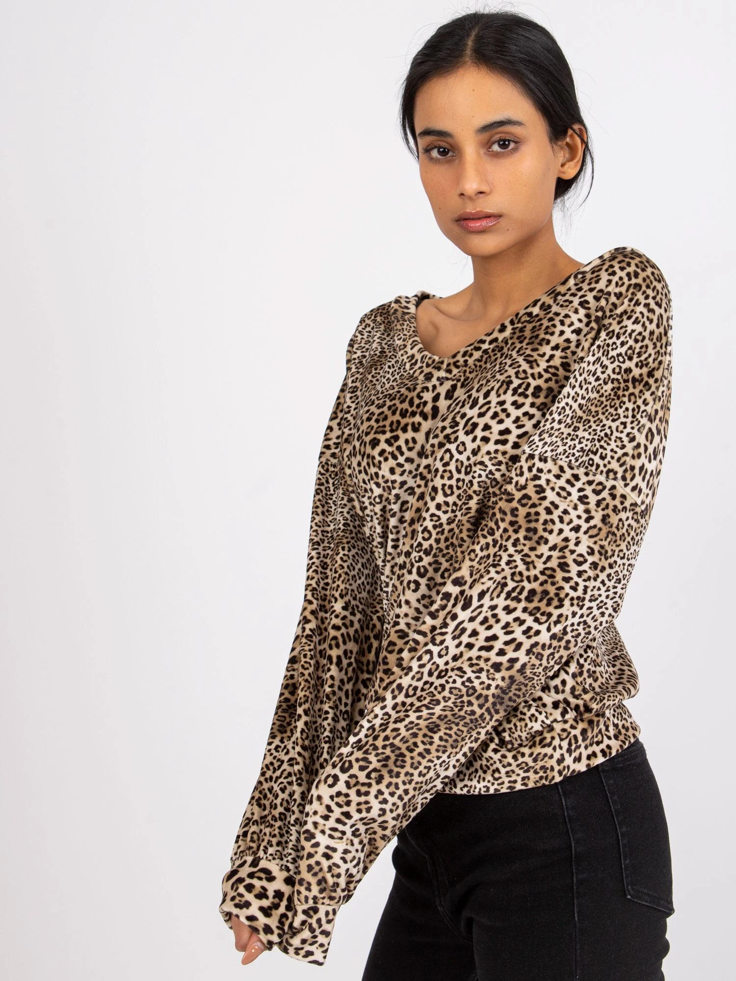Italy Moda Palaidinė-DHJ-BZ-6550-2.34P-juoda-smėlio spalvos