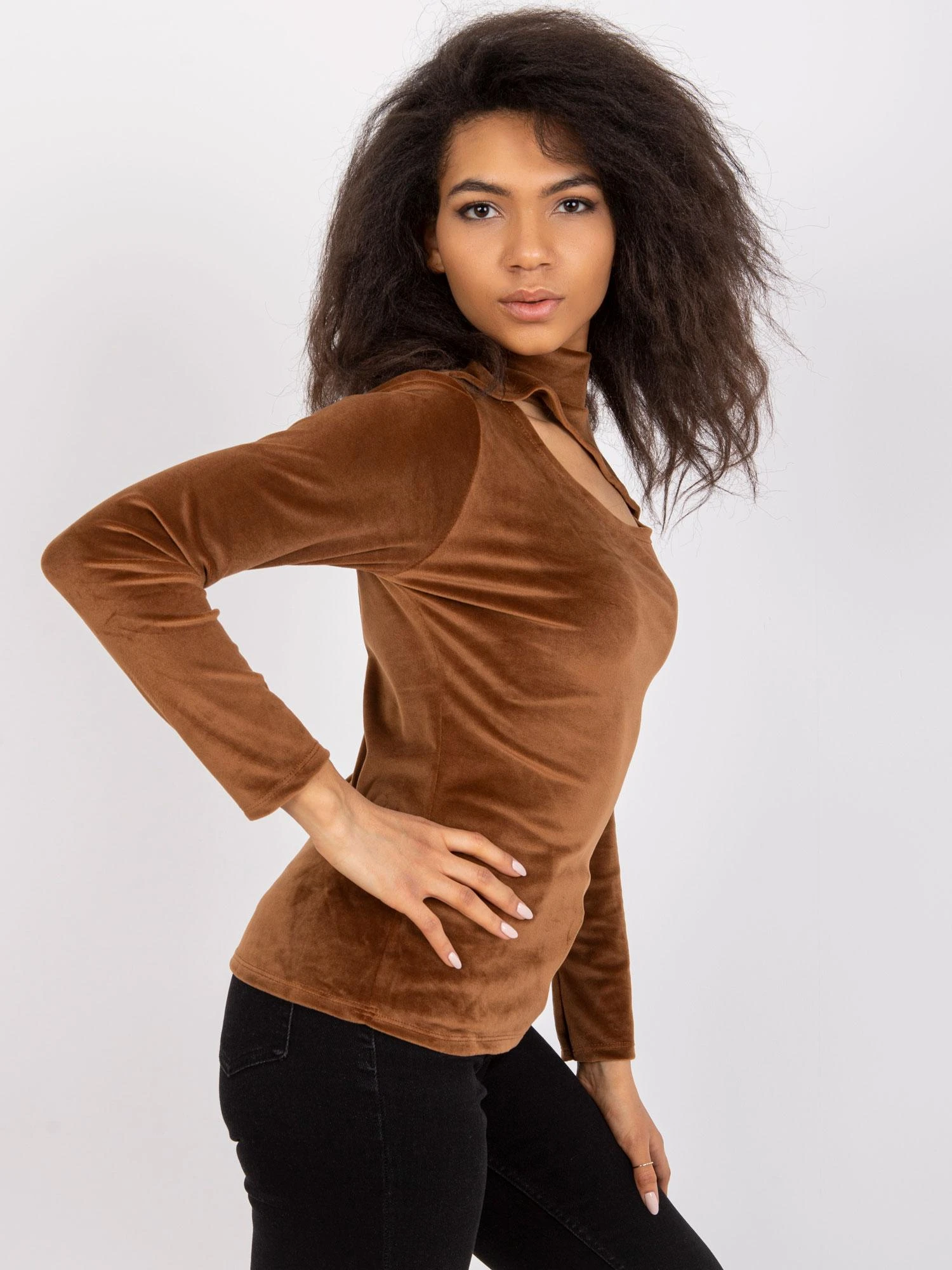 Italy Moda Palaidinė-DHJ-BZ-6561.09P-ruda